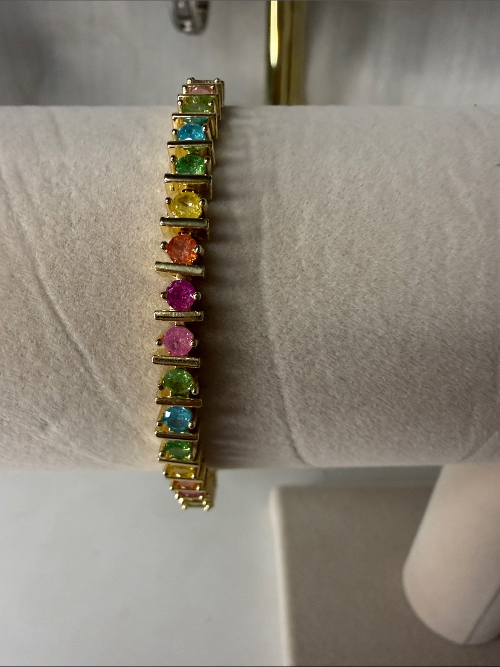 Gold Multicolor Candy Tennis Bracelet - Women Jewelry